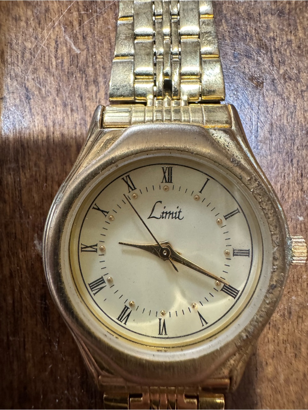 Gold-Tone Watch with Cream Dial